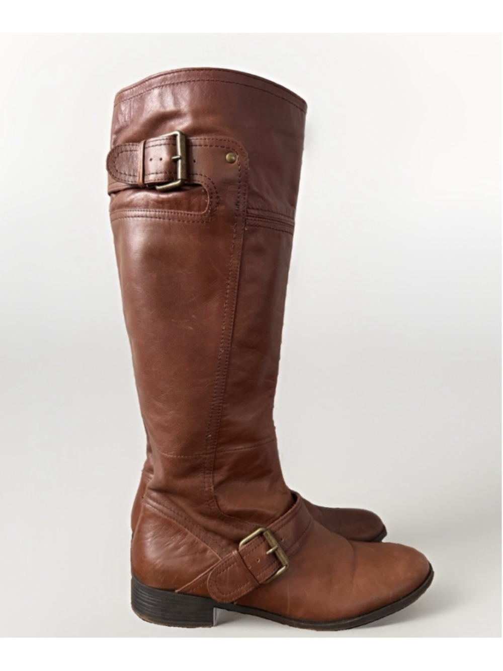 Nine West Vintage America Brown Leather Knee High Riding Boots 8.5M